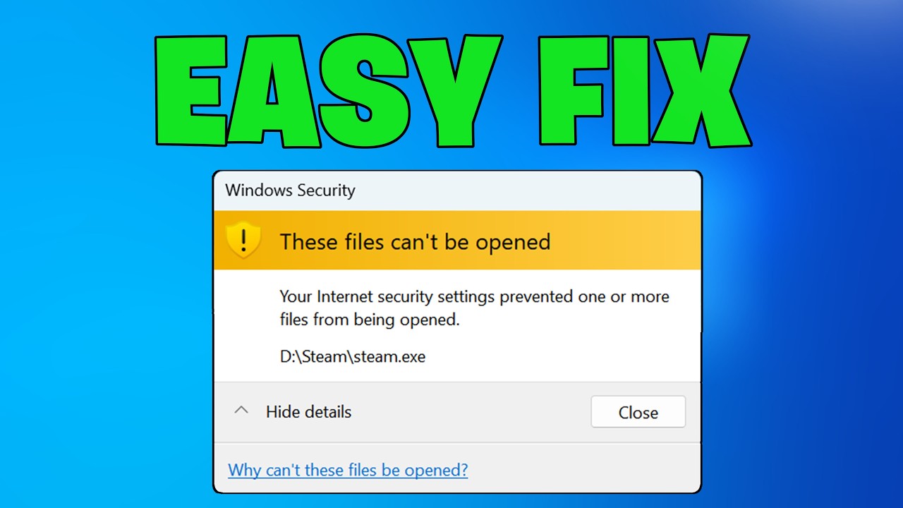 How To Fix “Your Internet Security Settings Prevented One Or More Files From Being Opened”
