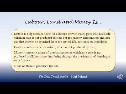 Thumbnail for Labour, Land, and Money Is... - Karl Polanyi by Karl Polanyi