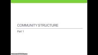 Community Structure Part 1