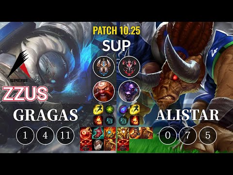 ASP Zzus Gragas vs Alistar Sup - KR Patch 10.25