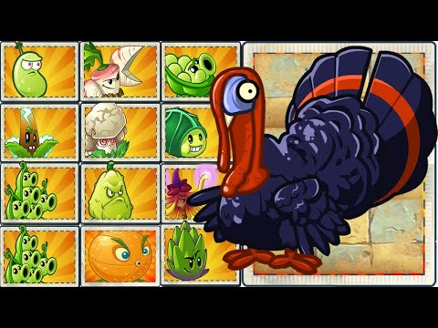 Every Plant Max Level Can Defeat Turkey Boss Using Only 1 Plant Food - PvZ 2 Discovery