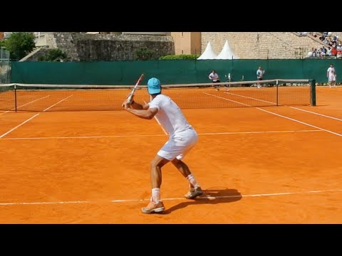 Rafael Nadal vs David Ferrer Practice Match on Clay at Monte Carlo ATP | Court Level View Tennis