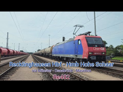 Führerstandsmitfahrt Recklinghausen - Rollbahn - Hamburg Hohe Schaar | Re482
