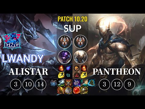 LNG lwandy Alistar vs Pantheon Sup - KR Patch 10.20