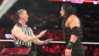 Reigns vs. Sheamus - Mr. McMahon Guest Ref. for WWE World Heavyweight Title: Raw, Jan. 4, 2015