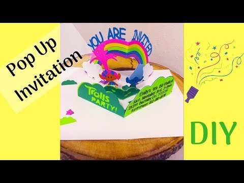 DIY Trolls Birthday Invitations