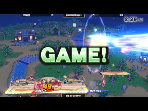 WBB 94  SsbMatt (Greninja) vs Blue (Mewtwo)   Winners Qtr Finals   Smash 4 Singles