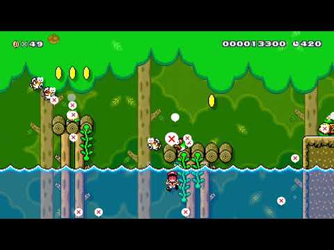 Waterlogged Woods by vs_deluge 🍄 Super Mario Maker 2 ✹Switch✹ #aoh
