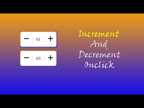 Increment Decrement Button In Html Using Javascript