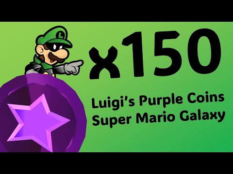All 150 Coins Challenge: Luigi's Purple Coins - Super Mario Galaxy