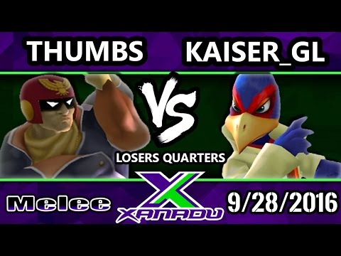 S@X 169 - Thumbs (Captain Falcon) Vs. Kaiser_GL (Falco) SSBM Losers Quarters - Smash Melee
