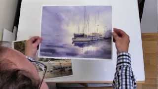 How to flatten watercolor paintings. Works best of large and thicker watercolour paper.