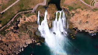 Antalyanın Harikası Aşağı Düden Şelalesine Yerden ve Havadan Bakış