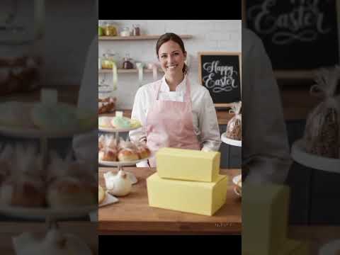 Scatola pasticceria gialla video