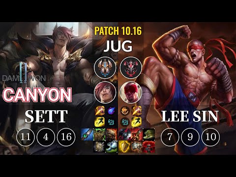 DWG Canyon Sett vs Lee Sin Jungle - KR Patch 10.16