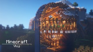 Minecraft Vlog : How to build Vegetarian Survival Base | Minecraft tutorial