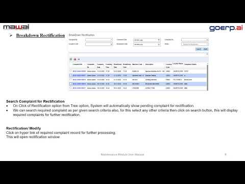 Goerp Maintenance Module User Manual