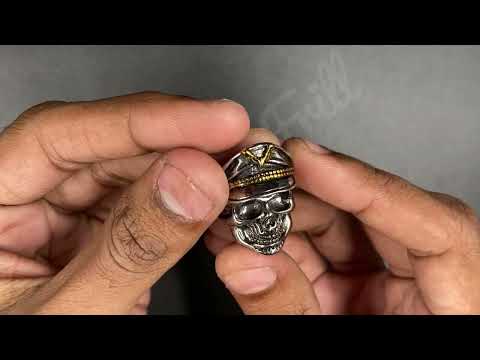 Fashion Frill Latest Men's Silver Ring For Boys Adjustable Silver Skull  Finger Ring For Men Stainless Steel Silver Plated Ring