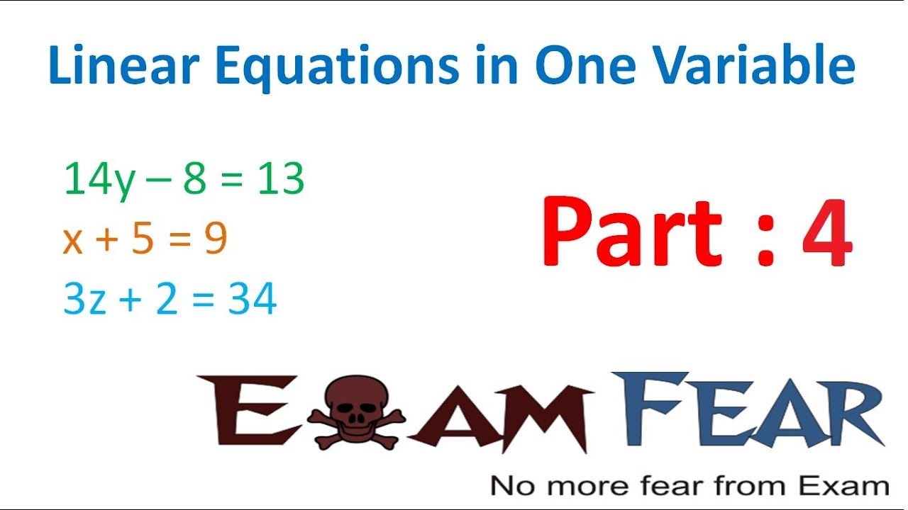 Maths Linear Equation in 1 Variable part 4 (Variable on Both Side) CBSE Class 8 Mathematics
