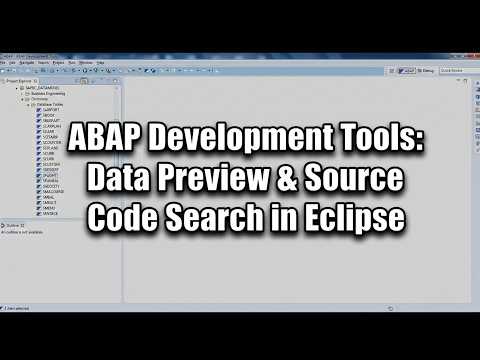 Abap Development Tools Data Preview Source Code Search In Eclipse