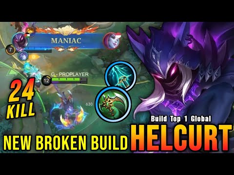 24 Kills + MANIAC!! New OP Build for Helcurt 100% IMMORTAL!! - Build Top 1 Global Helcurt ~ MLBB