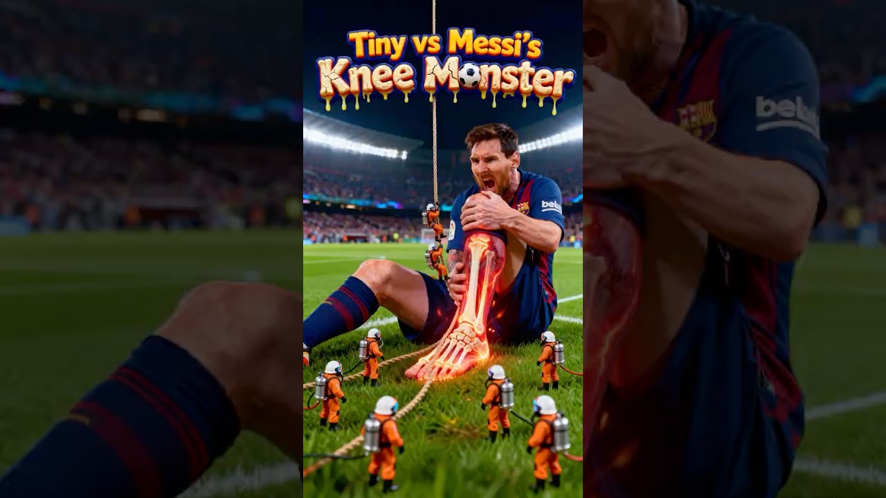 Tiny vs Messi’s Knee Monster~#tiny #tinyworld #miniworld #rescue #messi #football