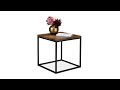 Table d'appoint design industriel Noir - Marron - Bois manufacturé - Métal - 45 x 45 x 45 cm