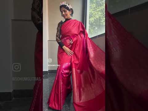 Red and Pink Munga Silk Sona Rupa Kaduwa Chaukdi Banarasi Saree