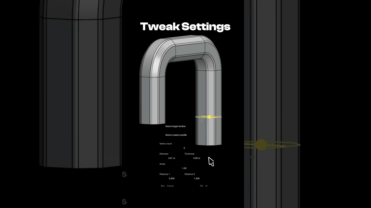 Pipe + Custom Profile = Magic  #fillet #plasticity3d #plasticity