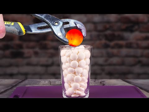 1000 DEGREE METAL BALL VS MENTOS - EXPERIMENT