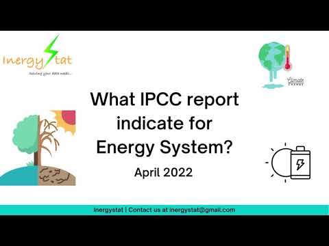 What IPCC report indicate for energy system?