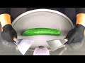 ASMR Cucumber Ice Cream Rolls How To Make A Cucumber To Ice Cream Satisfying Fast ASMR Food
