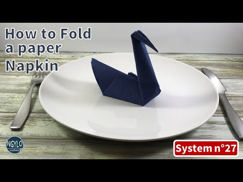 How to fold a paper napkin into a Swan | Napkin folding