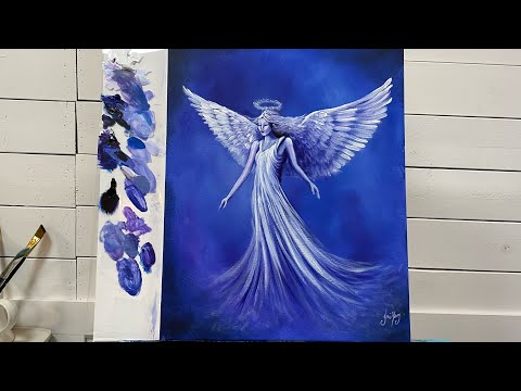 How To Paint ANGEL OF GUIDANCE acrylic tutorial for beginners