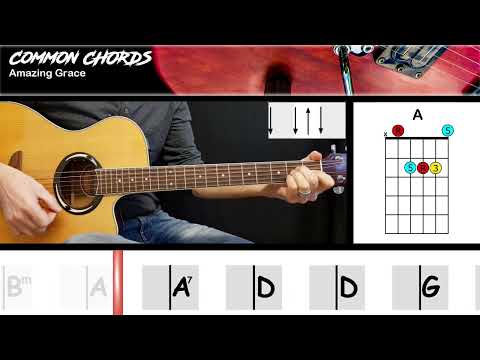 Amazing Grace - Alan Jackson | EASY GUITAR LESSON | Scrolling Chords & Lyrics