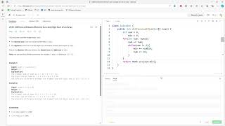 YouTube video 'LeetCode 2535 | Difference Between Element Sum and Digit Sum of an Array | Java'