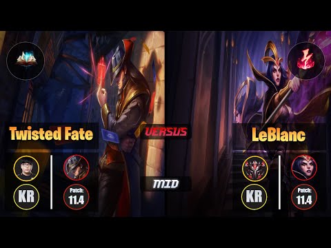 Lava TWISTED FATE (Mid) [Unsealed Spellbook] VS LEBLANC - Grandmaster KR Patch 11.4