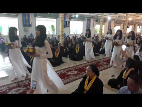 Dâng hoa cúng dường. Mừng Phật đản 2017. Pl 2651