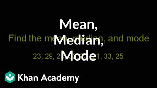 Finding mean, median, and mode | Descriptive statistics | Probability and Statistics | Khan Academy