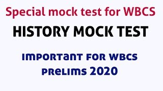 Special Mock text fow WBCS Prelims 2020 video