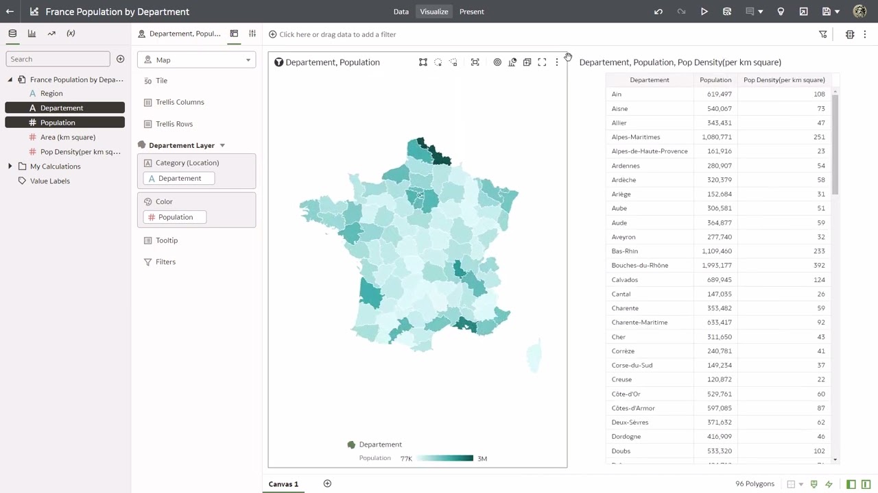 Use Custom Maps to Visualize Data in Oracle Analytics