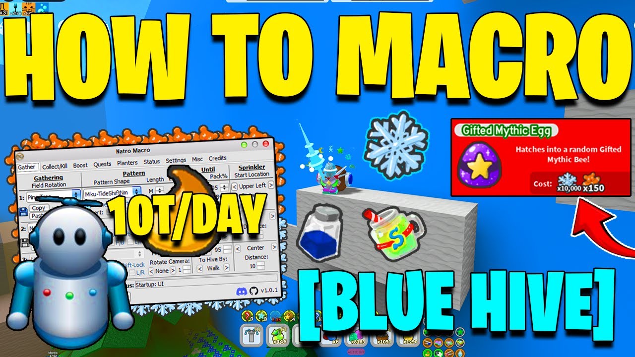 Best BLUE HIVE MACRO for 10T/DAY + GINGERBREAD and SNOWFLAKES (Easy) | Bee Swarm Simulator