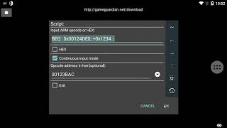 ARM to HEX converter on Android - edit opcode - GameGuardian