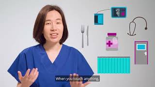 After touching a patient’s surroundings