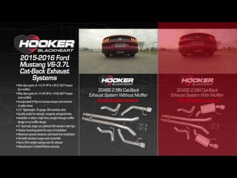 2015-2016 Ford Mustang V6-3.7L Cat-Back Exhaust System - Hooker Blackheart