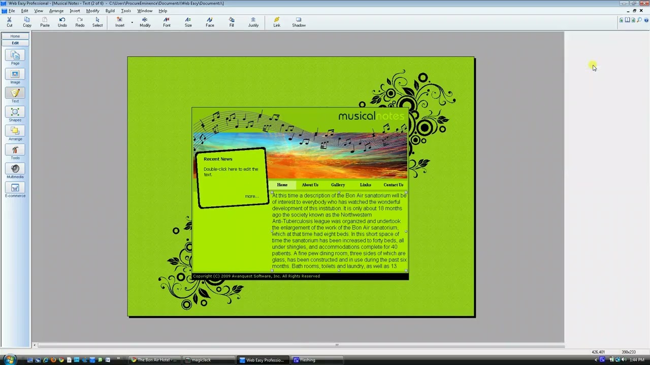 Easily Add a Scrolling Text Box using Web Easy Professional 8