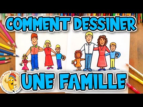 Comment dessiner une FAMILLE étape par étape | Dessin Pour Enfant