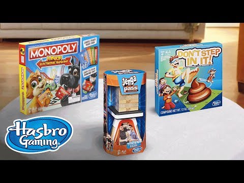 House Party: Don't Step in It, Jenga Pass Challenge & Monopoly Jr. - Hasbro Gaming
