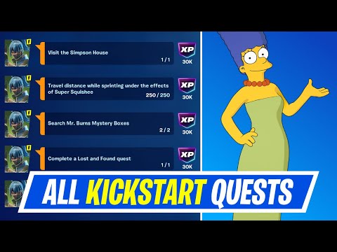 Fortnite Complete Kickstart Quests - How to EASILY Complete Kickstart Challenges Simpsons Season