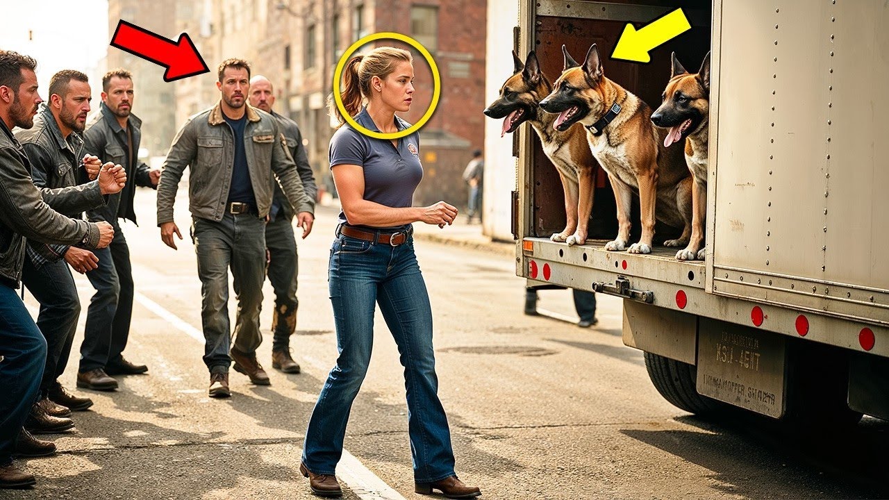 Bikers Harass Female Truck Driver, Until Her Military K9s Show Their Training
